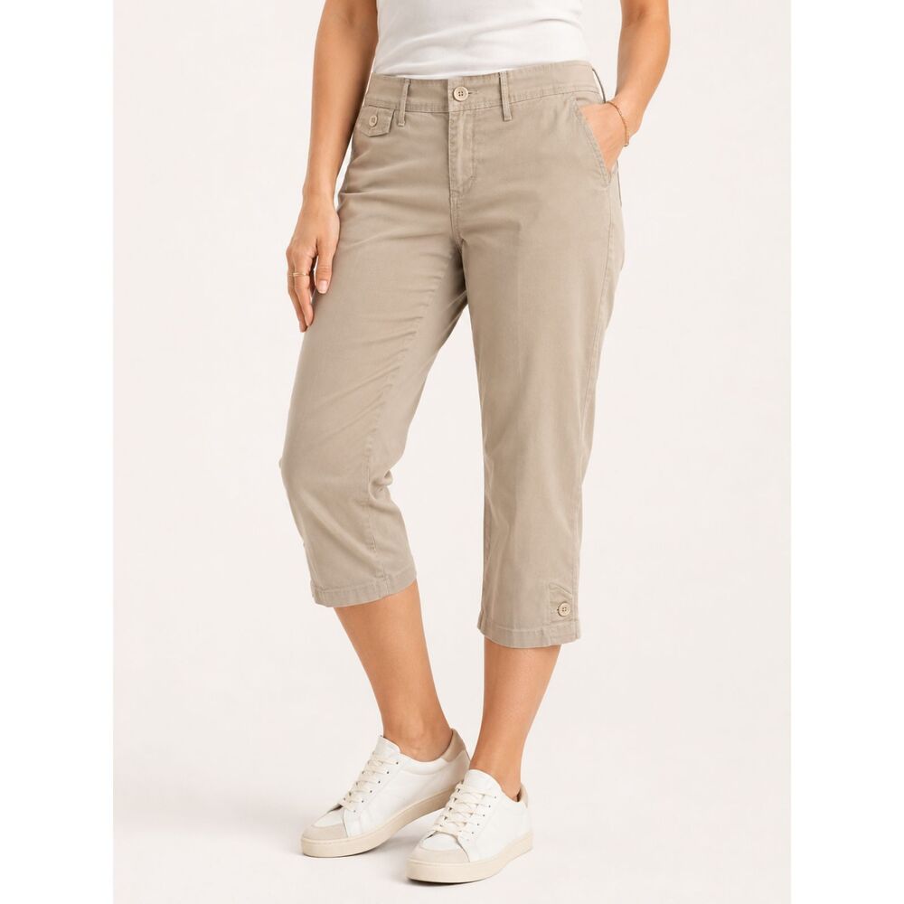 Eddie Bauer Vashon Fit Khaki Capri Pants Women's Size 10 Stretch Casual